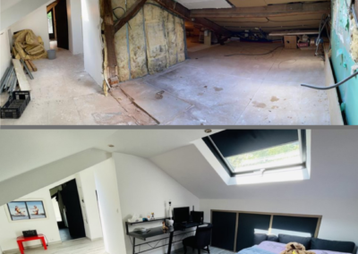 Réaménagement des combles d’une maison landaise.