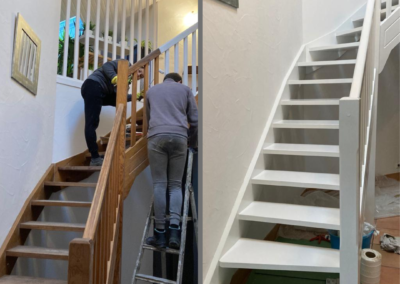 Transformation d’un escalier afin de lui donner un aspect plus contemporain.